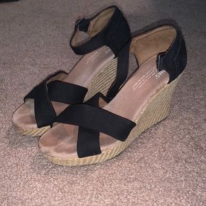 Toms Wedges size 6.5 purchased but my feet have grown. Gently worn.